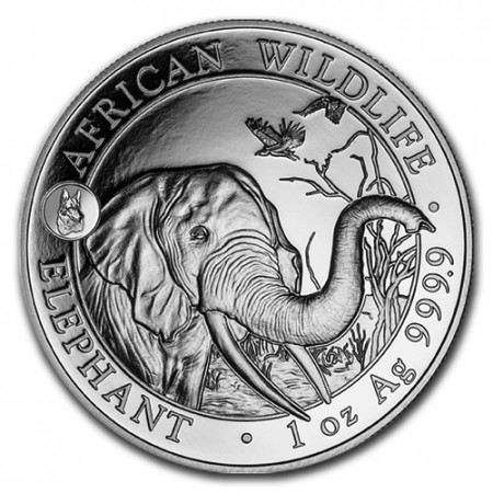 2018 * 100 Shillings Argento 1 OZ Somalia "Elefante - Anno del Cane" Privy Mark
