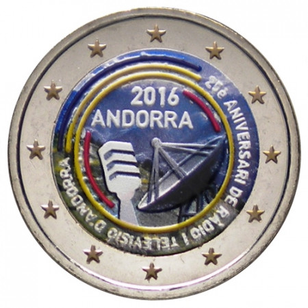 2016 * 2 Euro ANDORRA "25° Radiotelevisione di Andorra" Colorato