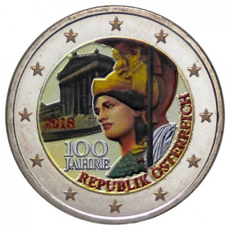 2018 * 2 Euro AUSTRIA "100º Anniversario della Repubblica" Colorato