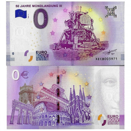 2018-3 * Banconota Souvenir Germania Unione Europea 0 Euro "50 Anni Allunaggio III" FDS