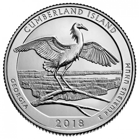 2018 * Quarto di Dollaro (25 Cents) Stati Uniti "Cumberland Island - Georgia" UNC