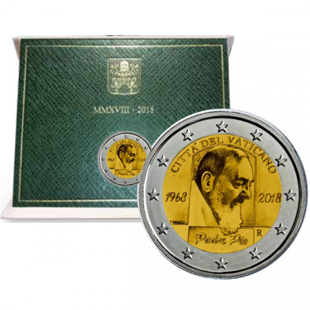 2018 * 2 Euro VATICANO "50º Morte di Padre Pio" FDC