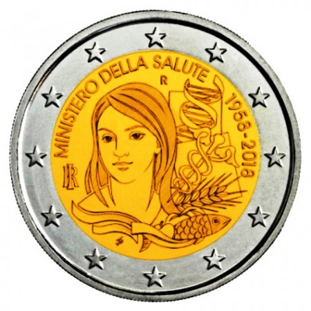 2018 * 2 Euro ITALIA "60° Ministero della Salute" UNC