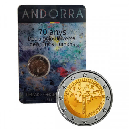 2018 * 2 Euro ANDORRA "70º Dichiarazione Universale Diritti dell'Uomo" FDC