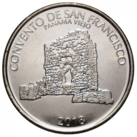 2018 * Medio 1/2 Balboa Panamá "Panama Vejo - Convento de San Francisco" UNC