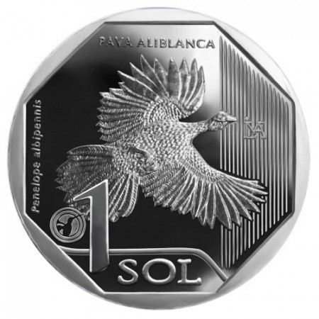 2018 * 1 Sol Perù "White-Winged Guan" UNC