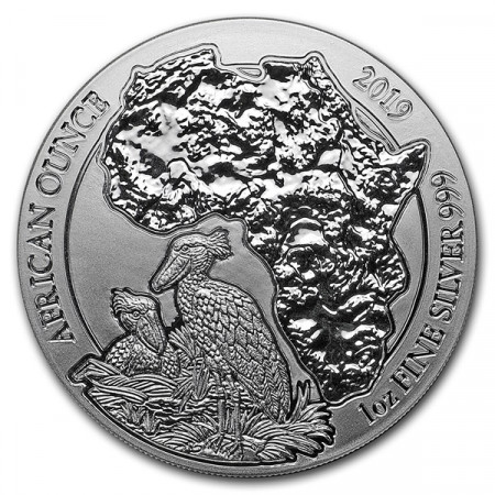 2019 * 50 RWF Argento 1 OZ Ruanda "African Shoebill" FDC