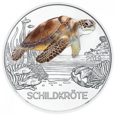 2019 * 3 Euro Colourful AUSTRIA "Tartaruga Caretta Caretta" Colorato BU