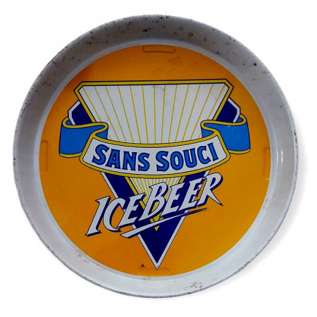 1980ca * Vassoio in Metallo "SANS SOUCI, Ice Beer" (B)