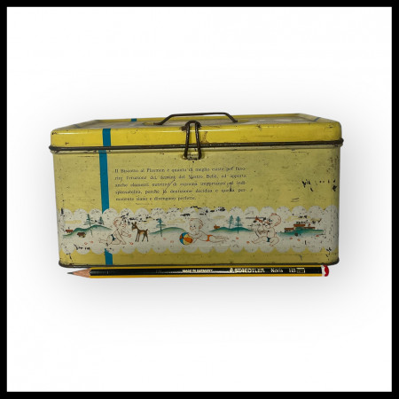 1960ca * Scatola in Latta "Plasmon, Biscottiera del Bebè, Società del Plasmon - Milano" (B)