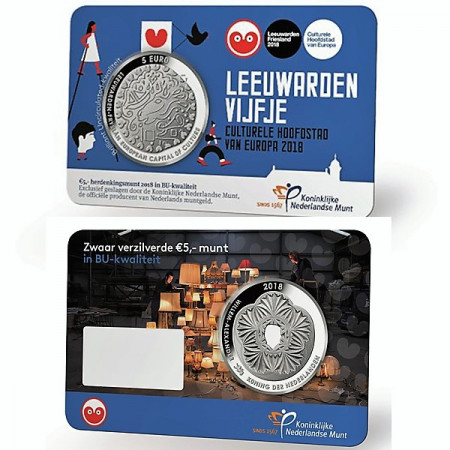 2018 * 5 Euro OLANDA "Leeuwarden – Capitale Europea della Cultura" FDC