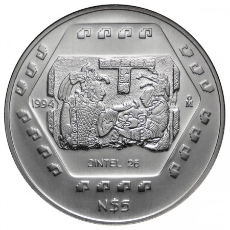 1994 * 5 Nuovi Pesos 1 OZ Messico Oncia d'argento -  Dintel 26