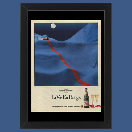 Anni ' 90  * Pubblicità Originale "G.H. Mumm, Champagne, La Vie en Rouge” Cornice
