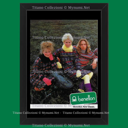 Anni ' 80  * Pubblicità Originale "Benetton - ALBERTO DELL'ORTO, New Classic” Cornice