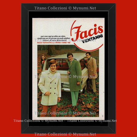 Anni ' 60  * Pubblicità Originale "Facis, Ventanni, La Pensa Come Voi, Autunno” Cornice