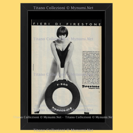 Anni '80  * Pubblicità Originale "Firestone, Pneumatici F-560" Cornice