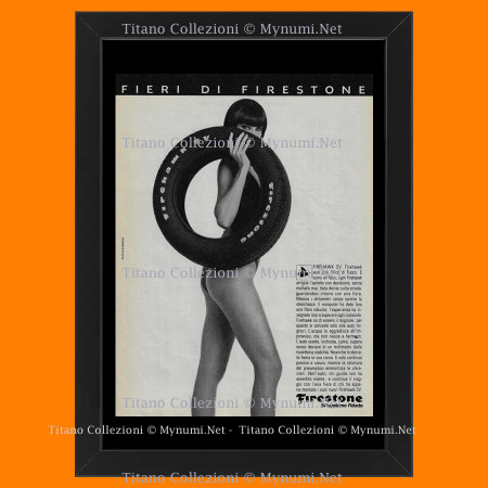 Anni '80  * Pubblicità Originale "Firestone, Pneumatici Firehawk SV" Cornice