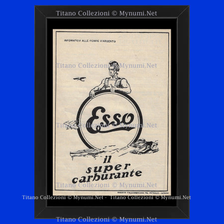 Anni '30  * Pubblicità Originale "Esso, Il Super Carburante, Centurione Romano" Cornice