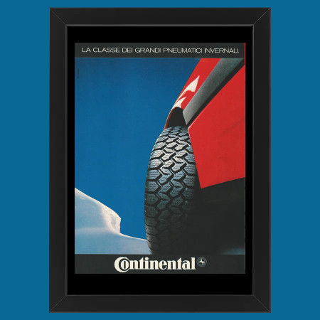 Anni ' 80  * Pubblicità Originale "Continental, La Classe dei Grandi Pneumatici Invernali” Cornice