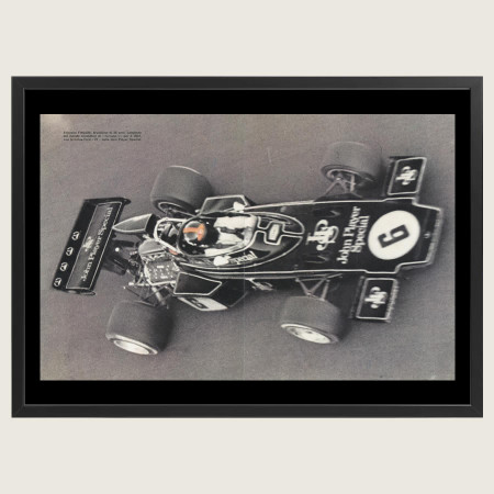 Anni ' 70  * Pubblicità Originale "Lotus - Ford 72, Poster Formula1 - E Fittipaldi" Cornice