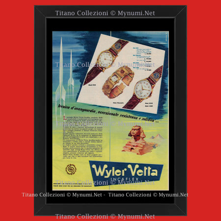 Anni '50  * Pubblicità Originale "Wyler Vetta, Tecnica d'Avanguardia" Cornice