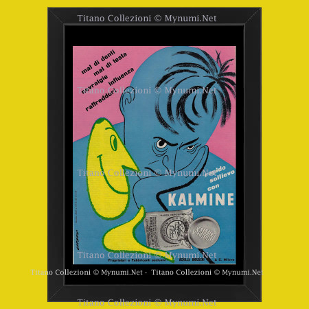 Anni '50  * Pubblicità Originale "Brioschi, Rapido Sollievo Con Kalmine" Cornice