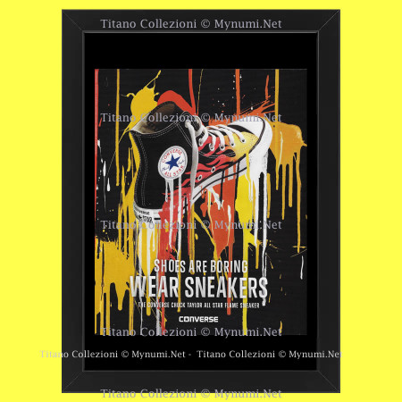 Anni '00  * Pubblicità Originale "Converse, Shoes are Boring, Wear Sneakers" Cornice