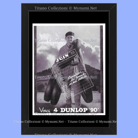 Anni ' 30  * Pubblicità Originale "Dunlop, Juin, Remplacer les Pneus de ma Voiture" Cornice