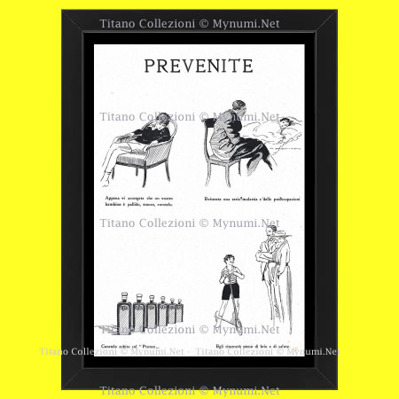 Anni ' 20  * Pubblicità Originale "Proton, Prevenite, Curatelo Subito col Proton" Cornice