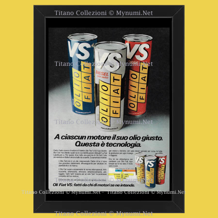Anni ' 70  * Pubblicità Originale "Fiat, Olio VS, Questa è Tecnologia" Cornice