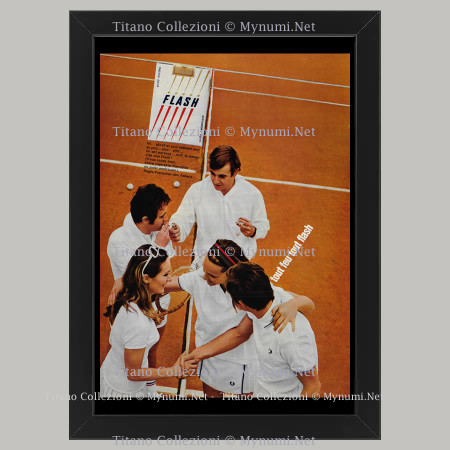 1967 * Pubblicità Originale 'Flash - Tout Feu Tout Flash - Tennis' in Cornice