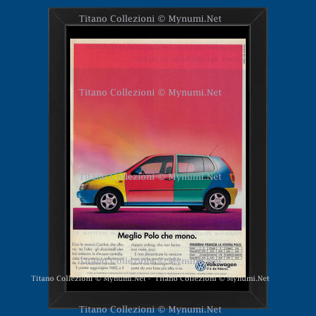 1996 * Pubblicità Originale “Volkswagen Polo – Meglio Polo che Mono” – Verba DDB Needham – in Cornice