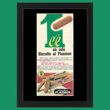 Anni ' 60  * Pubblicità Originale "Plasmon, C'è Un Solo Biscotto al Plasmon" Cornice