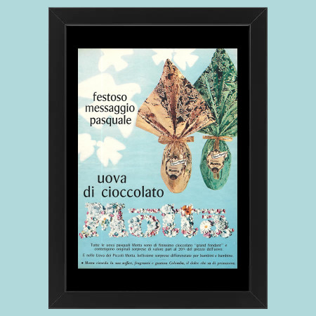 Anni ' 60  * Pubblicità Originale "Motta, Uova Di Pasqua" Cornice