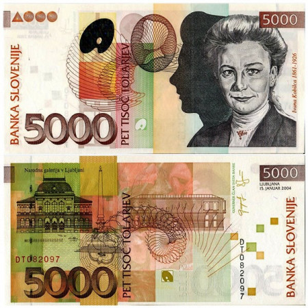 2004 * Banconota Slovenia 5000 Tolarjev “I Kobilca” (p33b) FDS