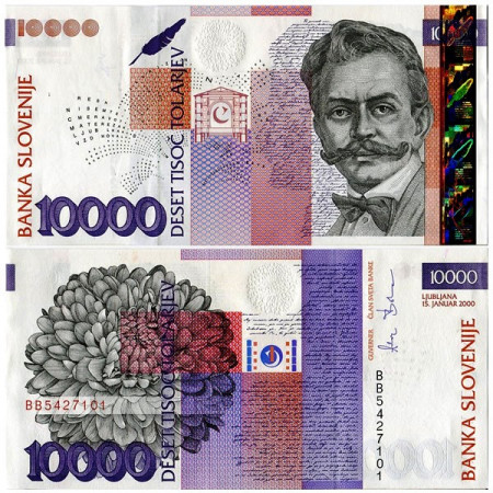 2000 * Banconota Slovenia 10.000 Tolarjev “I Cankar” (p24a) qFDS