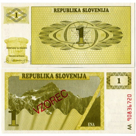 1990 * Banconota Slovenia 1 Tolar “Vzorec - Specimen” (p1s1) FDS