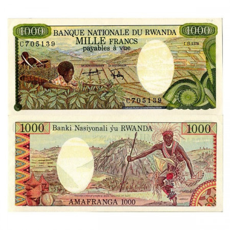 1978 * Banconota Ruanda 1000 Francs (p14a) FDS