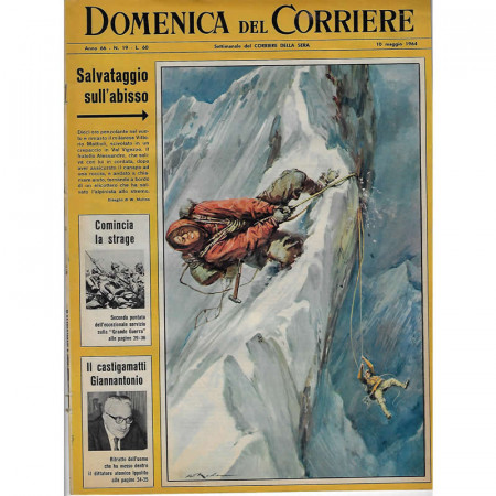 1964 * La Domenica Del Corriere (N°19) "Salvataggio sull'Abisso" Rivista Originale 
