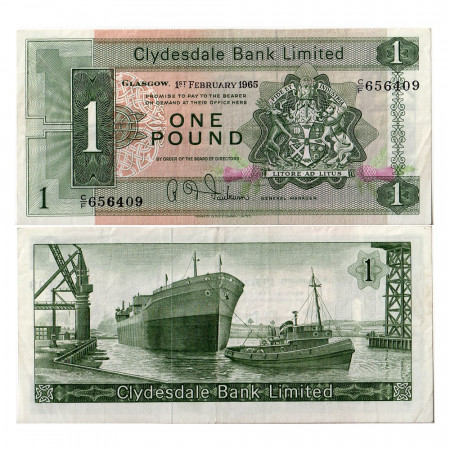 1965 * Banconota Scozia 1 pound BB