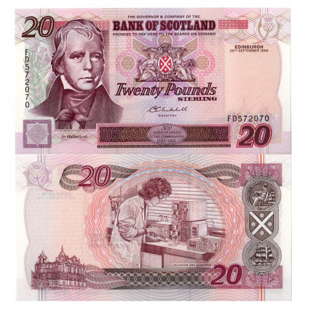 2004 * Banconota Scozia 20 pound FDS trecentenario