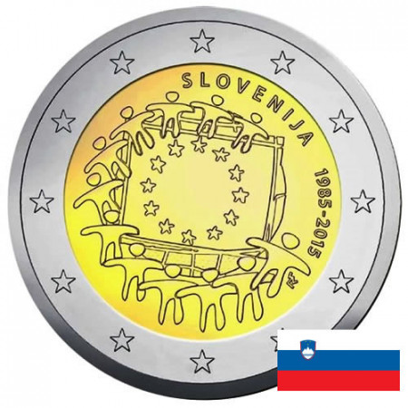 2015 * 2 Euro SLOVENIA "30º Anniversario della Bandiera Europea"