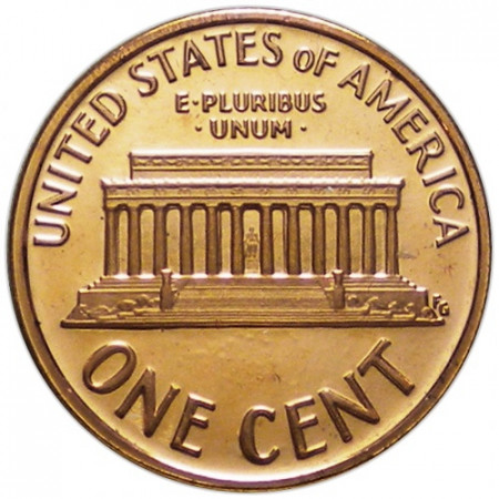 1989 S * 1 Centesimo di Dollaro Stati Uniti "Lincoln Memorial" (KM 201b) PROOF