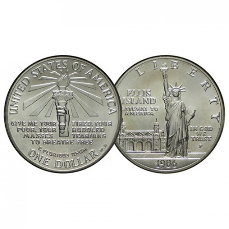 1986 P * 1 Dollar Argento Stati Uniti "Statua della Libertà - Centenario" (KM 214) FDC
