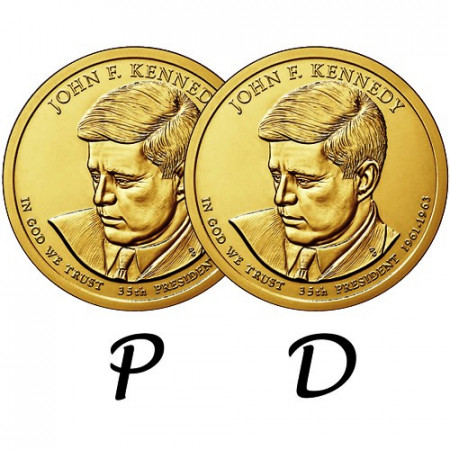 2015 * 2 x 1 Dollaro Stati Uniti "John F. Kennedy - 35th" P+D