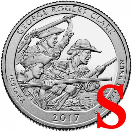 2017 * Quarto di Dollaro (25 Cents) Stati Uniti "George Rogers Clark - Indiana" S UNC