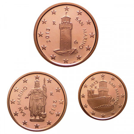 2013 * Set SAN MARINO 5, 2 e 1 centesimi proof da divisionale