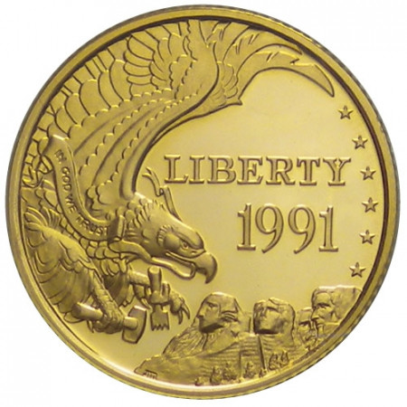 1991 * 5 Dollari d'oro Liberty (mezza aquila) Stati Uniti