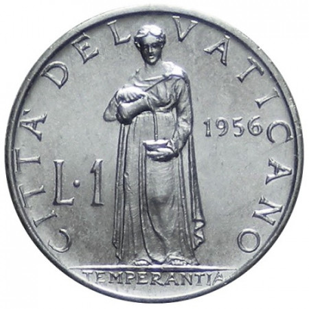 1956 * 1 Lira Vaticano Pio XII "Temperantia" (KM 49.2) FDC