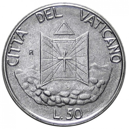 1990 * 50 Lire VATICANO "Giovanni Paolo II –  Croce Radiante" (KM 222) FDC